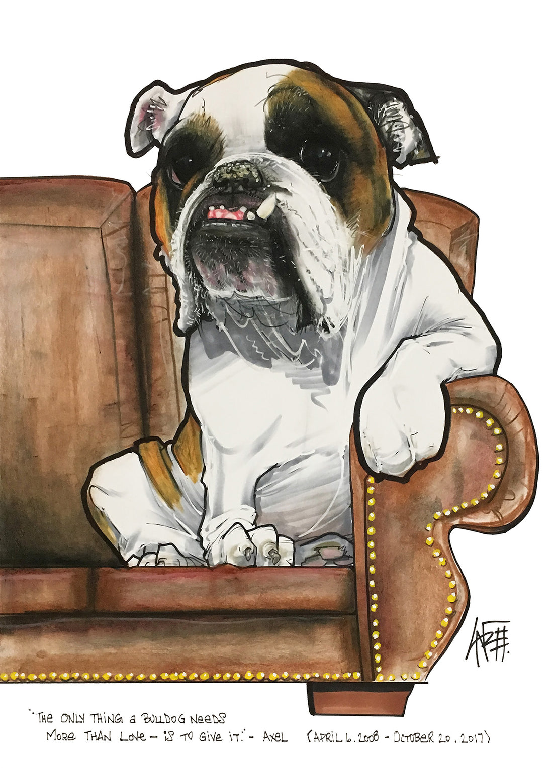 custom dog pet portrait by canine caricatures by john lafree