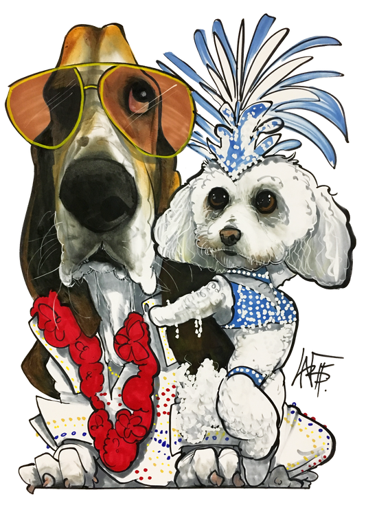 Canine Caricatures Pet Portrait by John LaFree