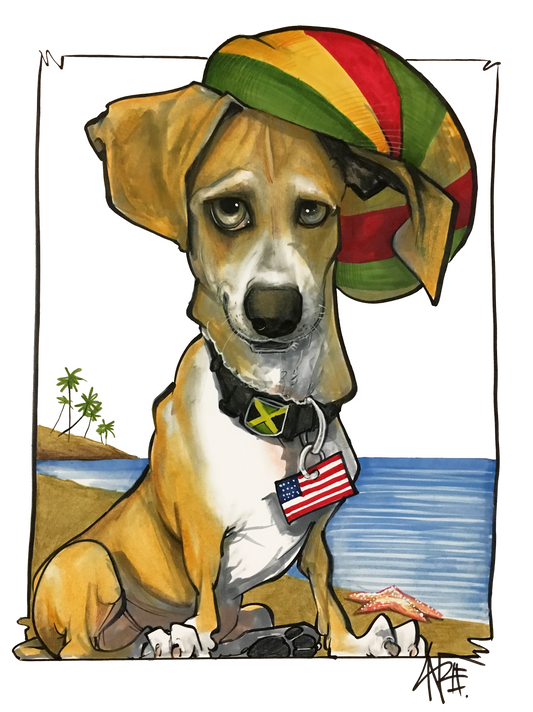 Canine Caricatures Pet Portrait by John LaFree